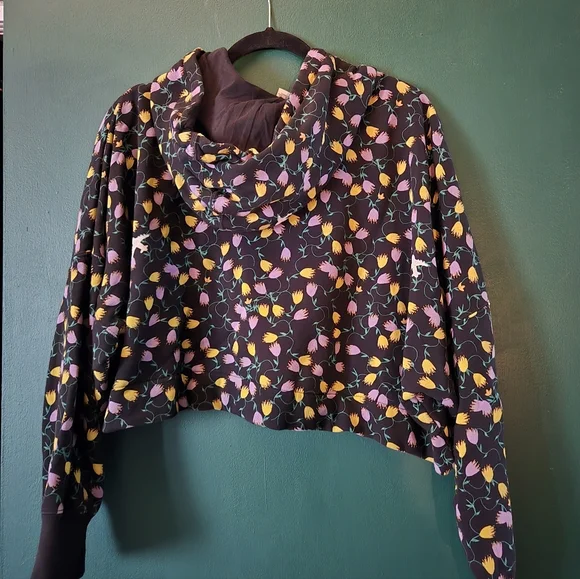 Adidas Black Hoodie with Colorful Floral Design - Picture 3 of 4